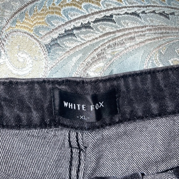 White Fox Boutique Black Distressed High-Rise Denim Shorts - Picture 3 of 3